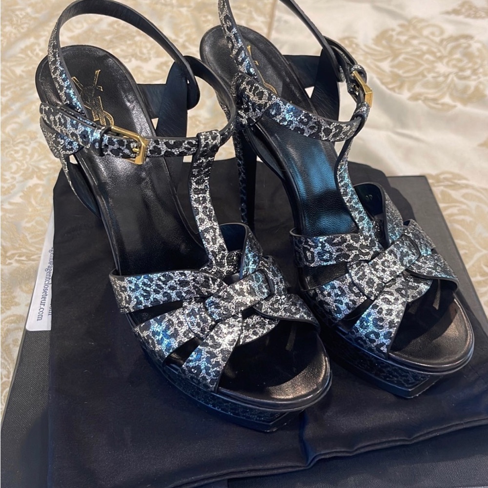 YSL metallic tribute high heel sandals - Picture 3 of 9